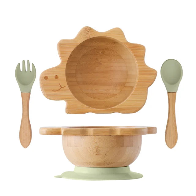 3-Piece Bamboo + Silicone Dinnerware Set