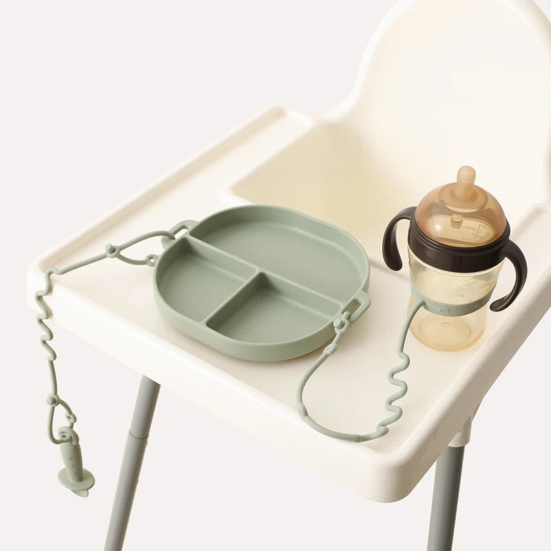 Silicone Suction Plate 7-Piece Set – Stay-Put Utensils & Cups!