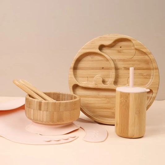 Complete Bamboo + Silicone Dinnerware Set