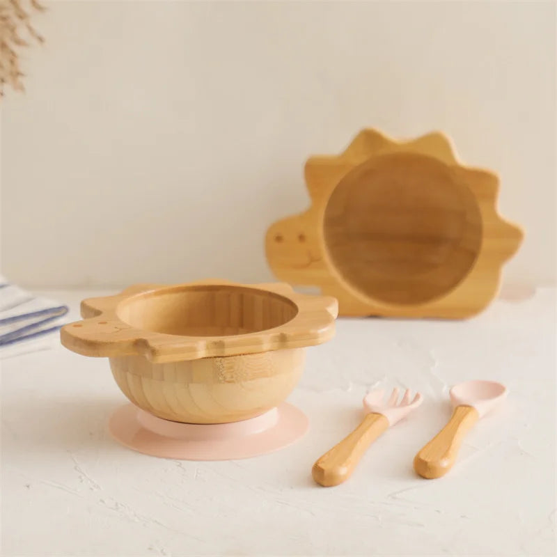 3-Piece Bamboo + Silicone Dinnerware Set
