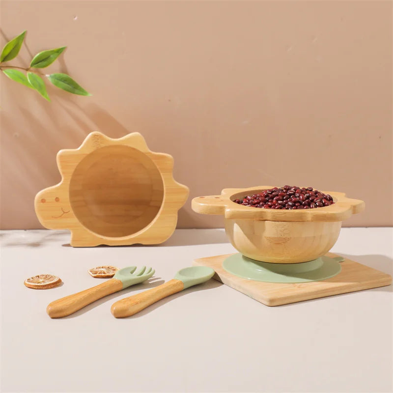 3-Piece Bamboo + Silicone Dinnerware Set