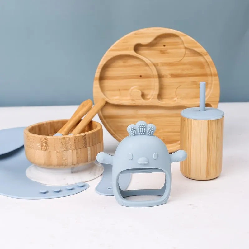 Complete Bamboo + Silicone Dinnerware Set