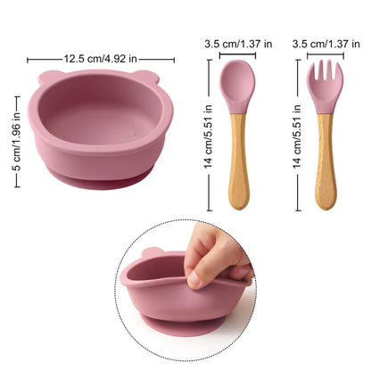 3-Piece Baby & Toddler Bowl + Utensil Set
