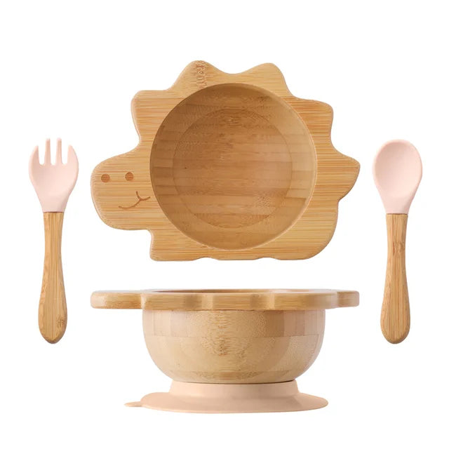 3-Piece Bamboo + Silicone Dinnerware Set