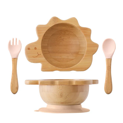 3-Piece Bamboo + Silicone Dinnerware Set