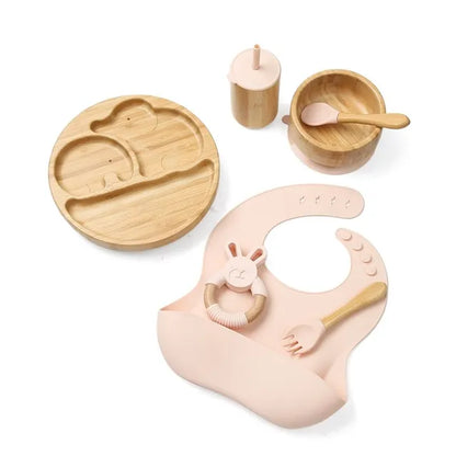 Complete Bamboo + Silicone Dinnerware Set