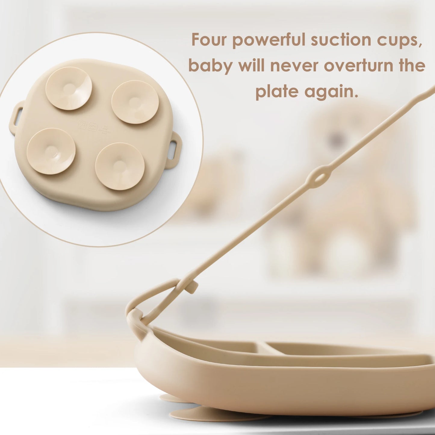 Silicone Suction Plate 7-Piece Set – Stay-Put Utensils & Cups!