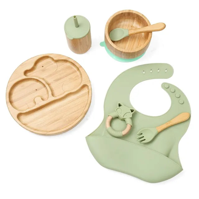 Complete Bamboo + Silicone Dinnerware Set