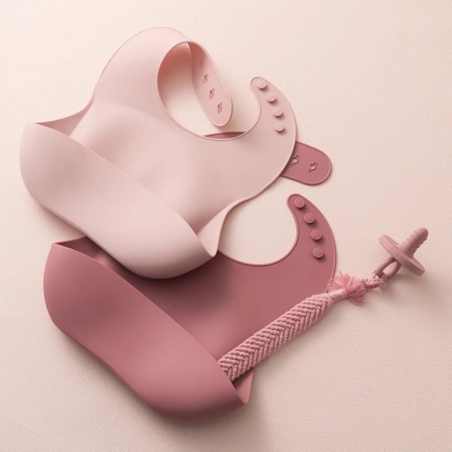 Silicone Bibs Set with Food Catcher Pocket